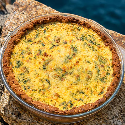 Ayurvedic Saag-style Quiche  (crust optional): Dosha : VP- K(ex)