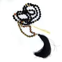 Mala Beads -Sandalwood, Lava Pearls and Unikite
