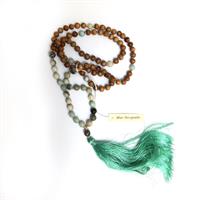 Mala Beads - Sandalwood and Blue Amazonite