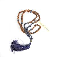 Mala Beads - Sandalwood and Blue Sodalite